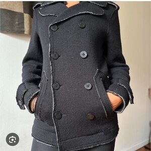 Diesel  Tricot & Co  Women's M Jersey Wool Blend Double Breasted Coat. GUC